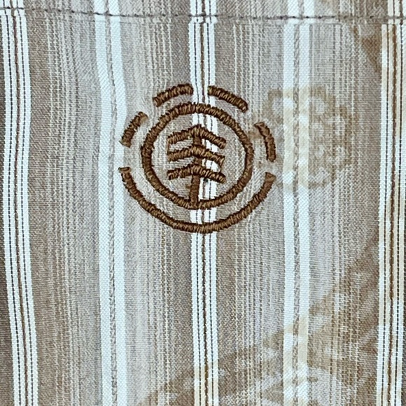 Element Skateboard Projects men’s button down shirt, tan/cream striped, size M - Picture 8 of 12